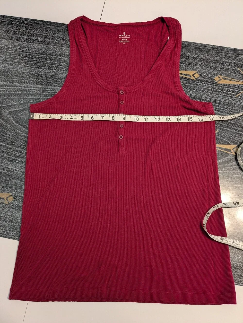 ThirdLove Lounge Ribbed Tank in Red XL